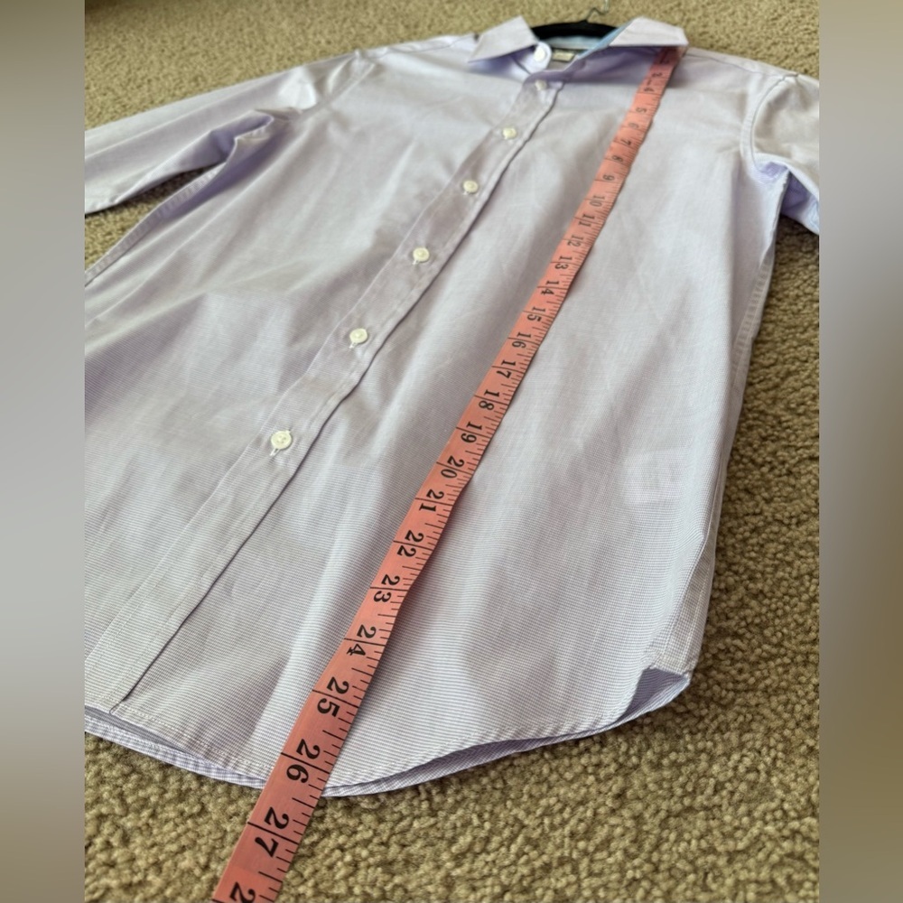 Ben Sherman Boys Purple Micro-Check Button-Down Shirt - Picture 7 of 11